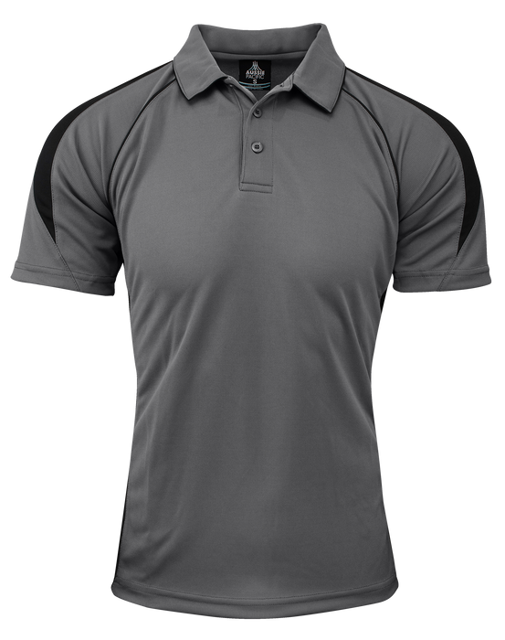 PREMIER MENS POLOS - ASHE/BLACK