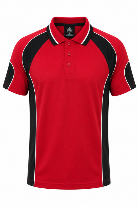 MURRAY MENS POLOS - RED/BLACK