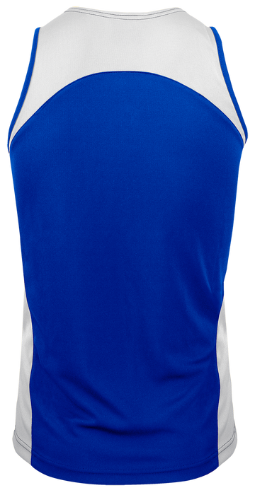 PREMIER MENS SINGLETS - ROYAL/WHITE