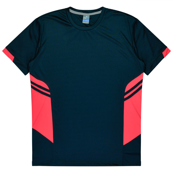 TASMAN KIDS TEES - NAVY/NEON PINK