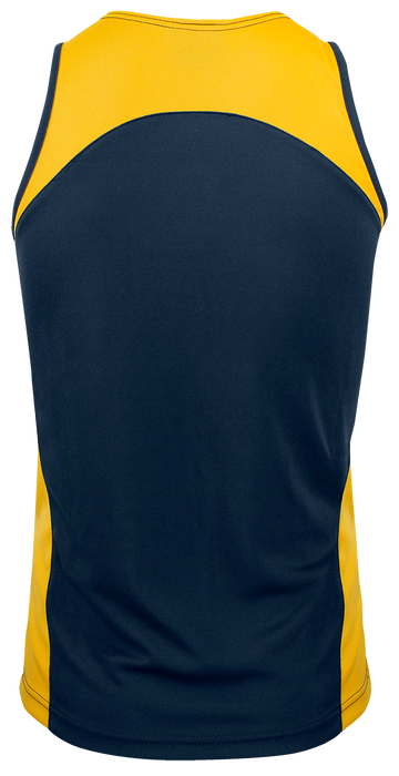 PREMIER MENS SINGLETS - NAVY/GOLD