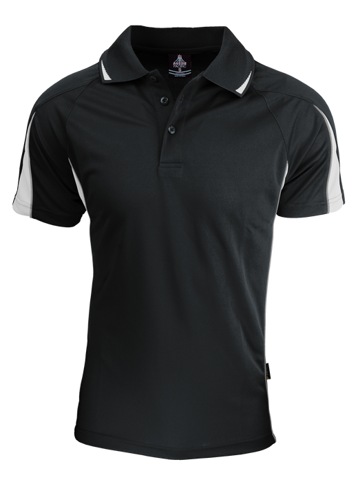 EUREKA MENS POLOS - BLACK/WHITE