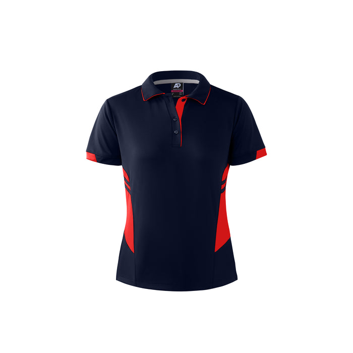 TASMAN LADY POLOS - NAVY/RED