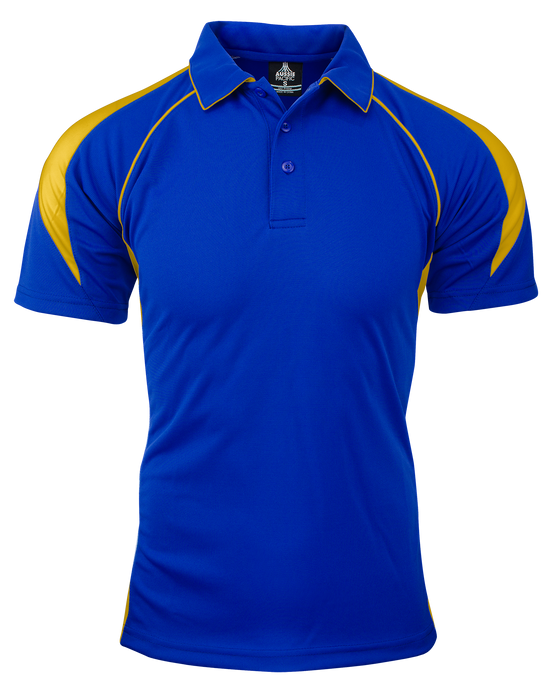 PREMIER MENS POLOS - ROYAL/GOLD
