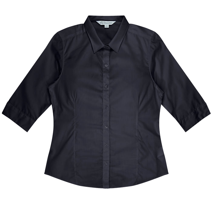 KINGSWOOD LADY SHIRT 3/4 SLEEVE - BLACK
