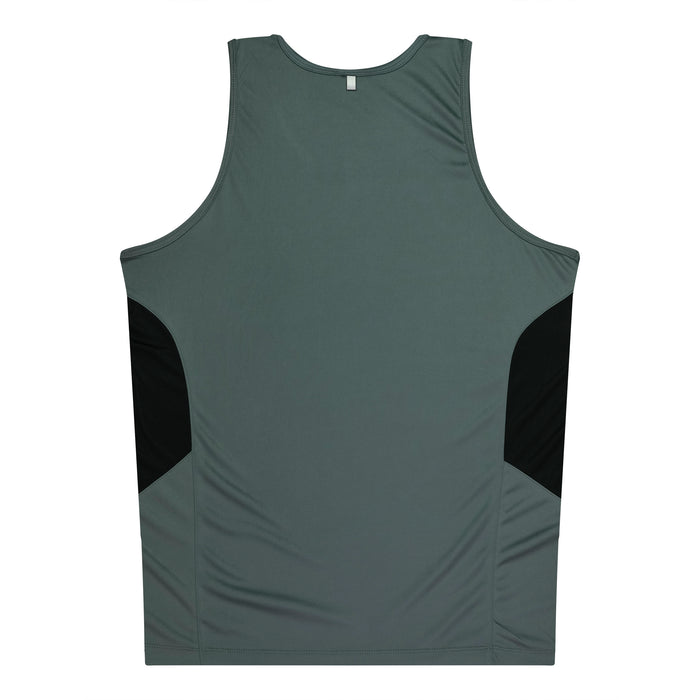 TASMAN MENS SINGLETS - ASHE/BLACK