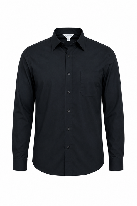 KINGSWOOD MENS SHIRT LONG SLEEVE -  BLACK