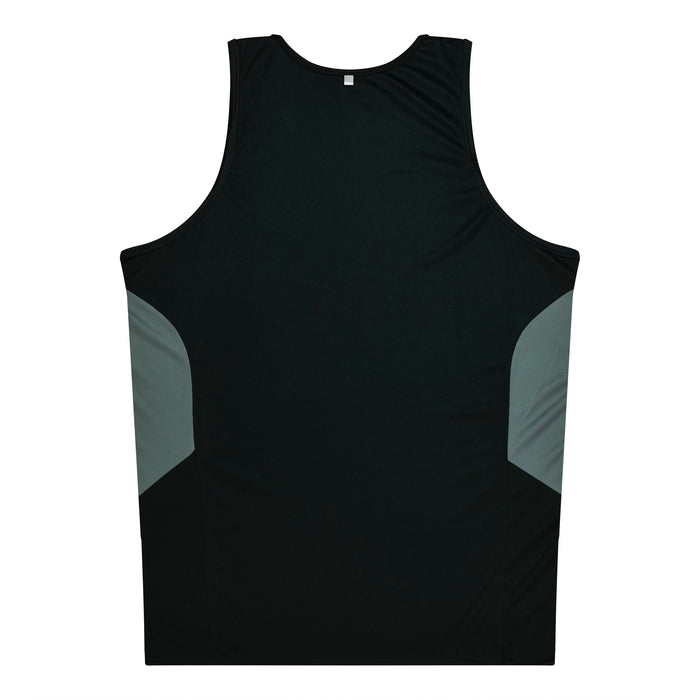 TASMAN MENS SINGLETS - BLACK/ASHE