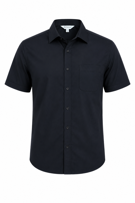 KINGSWOOD MENS SHIRT SHORT SLEEVE -  BLACK