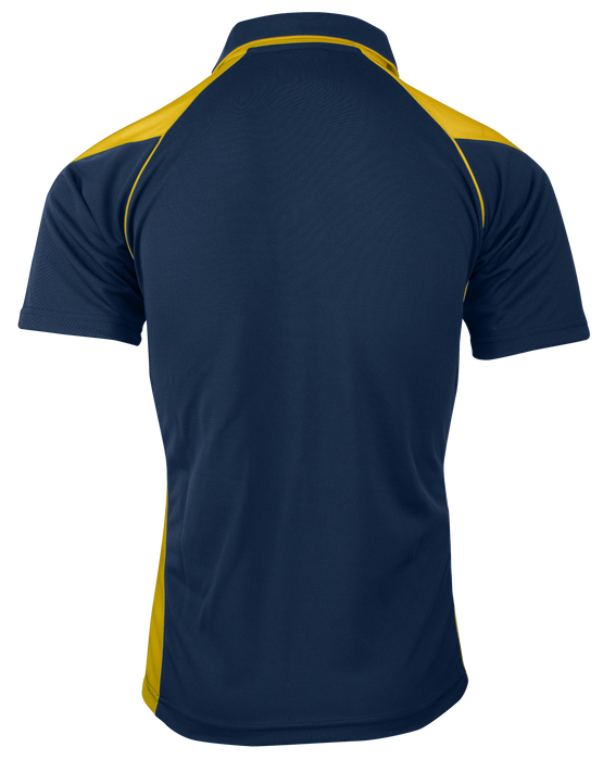 PREMIER MENS POLOS - NAVY/GOLD