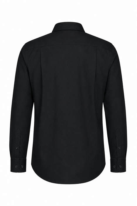 MOSMAN MENS SHIRT LONG SLEEVE - BLACK