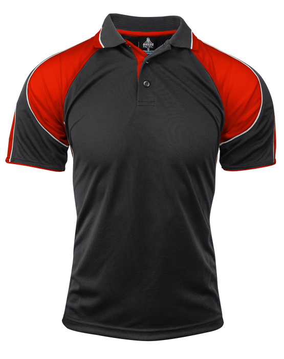 MURRAY MENS POLOS - BLACK/RED