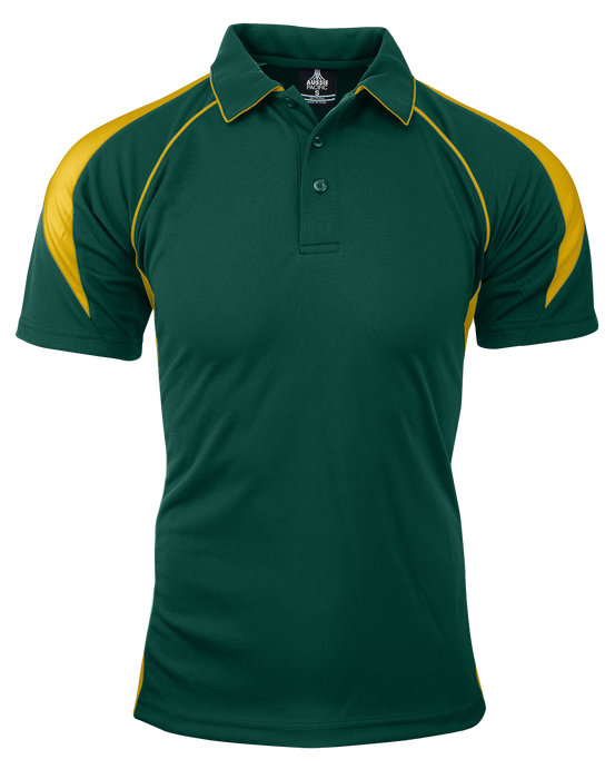 PREMIER MENS POLOS - BOTTLE/GOLD