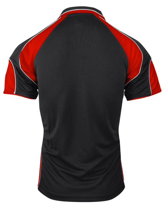 MURRAY MENS POLOS - BLACK/RED