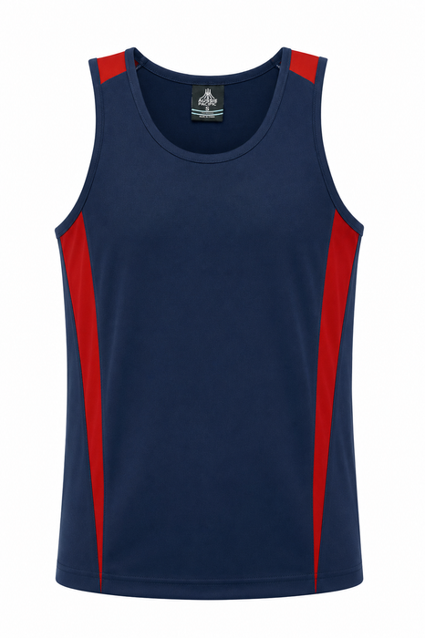 EUREKA MENS SINGLETS - NAVY/RED