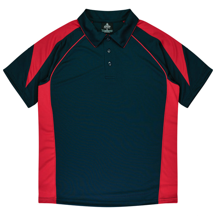 PREMIER KIDS POLOS - NAVY/RED