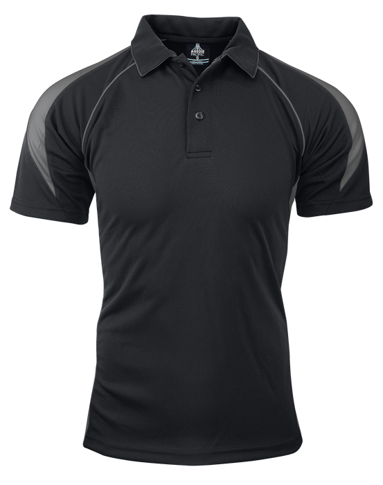 PREMIER MENS POLOS - BLACK/ASHE