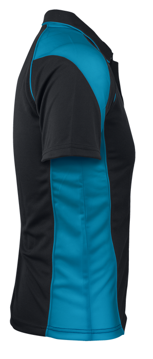 PREMIER MENS POLOS - BLACK/TEAL