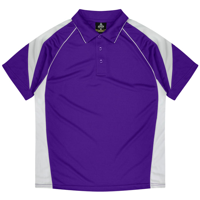 PREMIER KIDS POLOS - PURPLE/WHITE