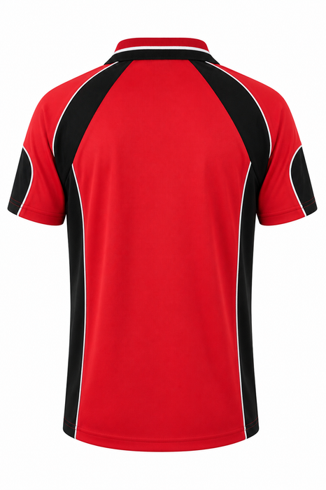MURRAY MENS POLOS - RED/BLACK