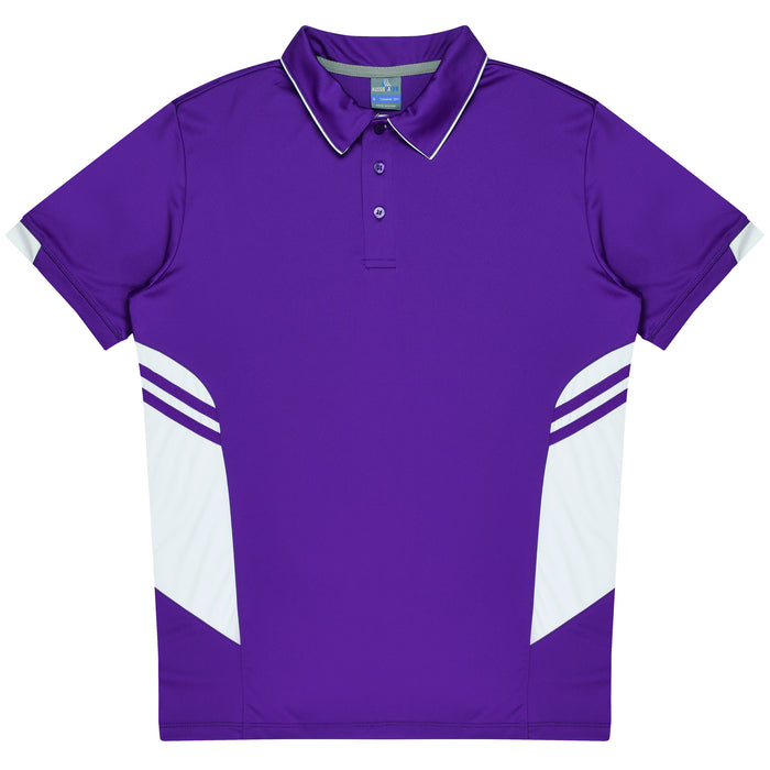 TASMAN KIDS POLOS - PURPLE/WHITE