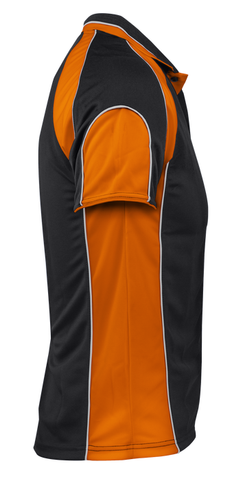 MURRAY MENS POLOS - BLACK/ORANGE