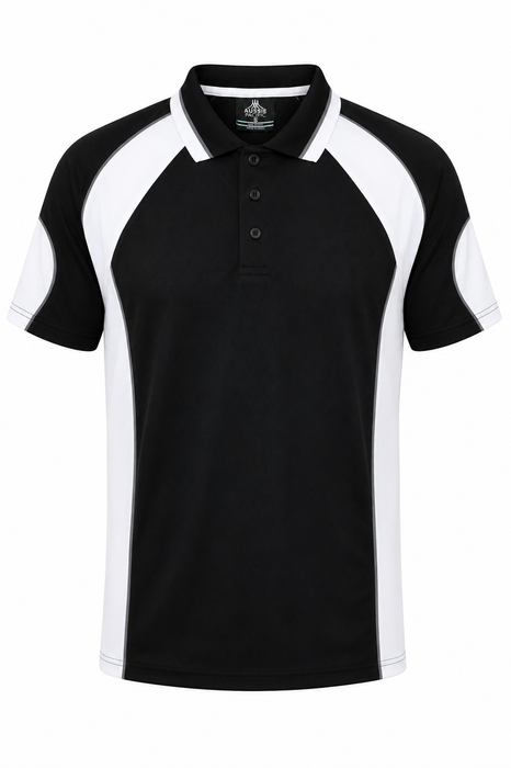 MURRAY MENS POLOS - BLACK/WHITE