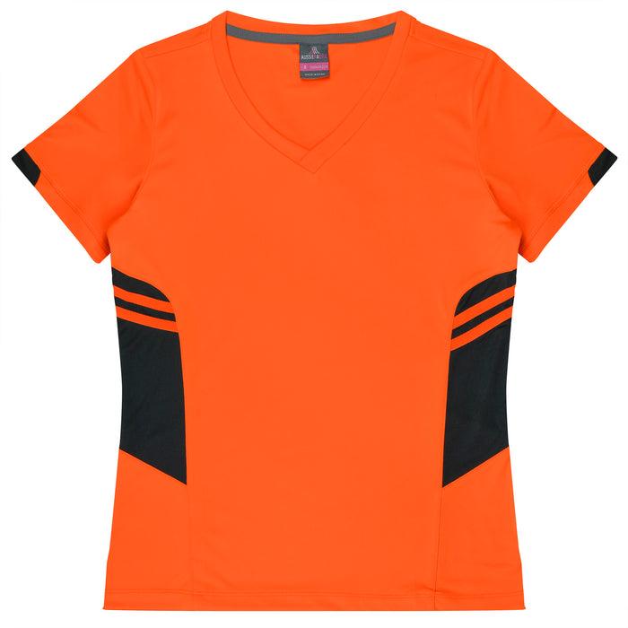 TASMAN LADY TEES - NEON ORANGE/SLATE