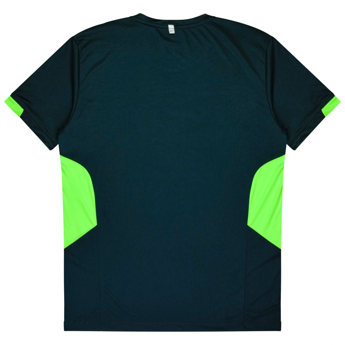 TASMAN KIDS TEES - NAVY/NEON GREEN