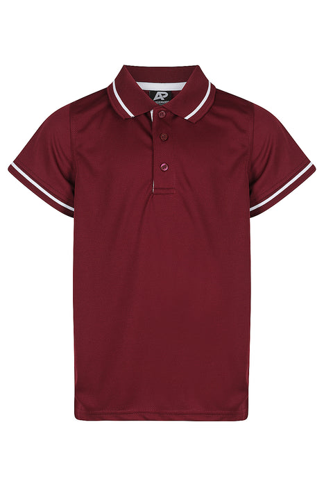 COTTESLOE KIDS POLOS - MAROON/WHITE
