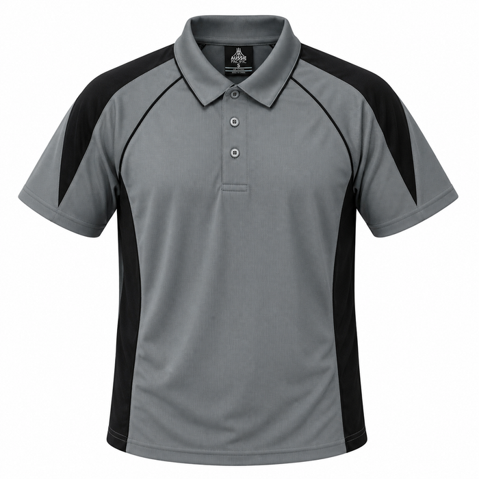 PREMIER MENS POLOS - ASHE/BLACK