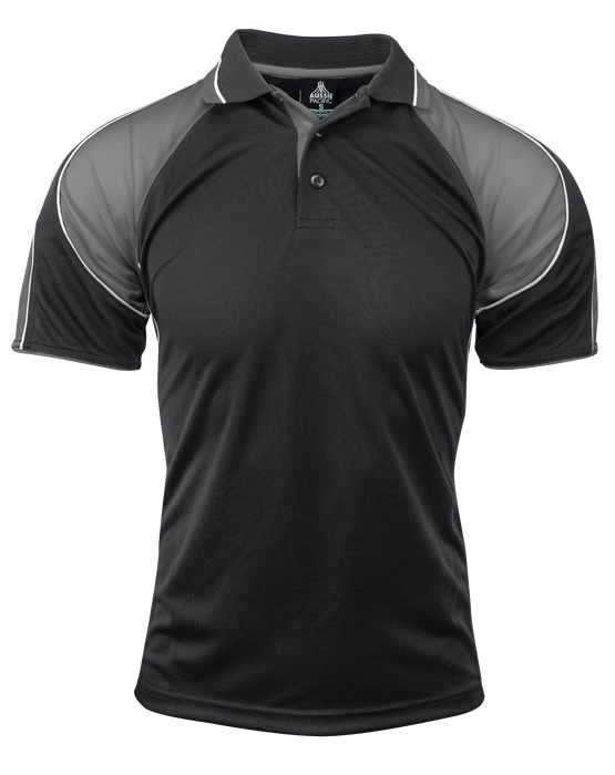MURRAY MENS POLOS - BLACK/ASHE