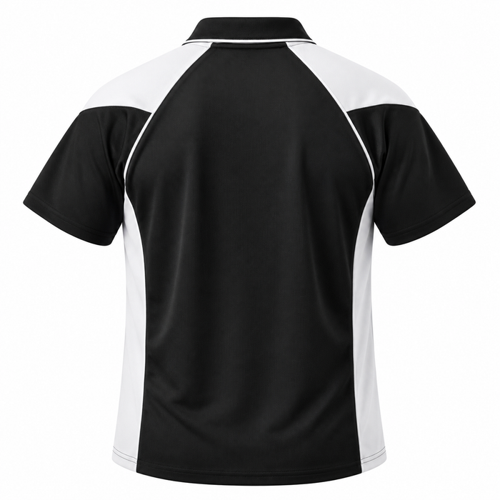 PREMIER MENS POLOS - BLACK/WHITE