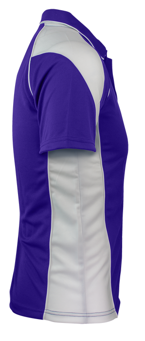 PREMIER MENS POLOS - PURPLE/WHITE