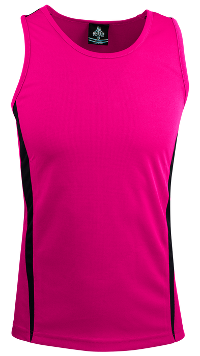 EUREKA MENS SINGLETS - PINK/BLACK