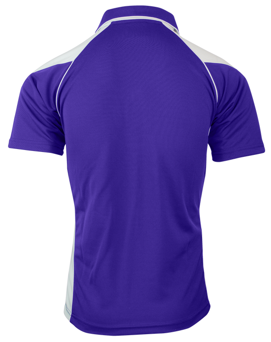 PREMIER MENS POLOS - PURPLE/WHITE