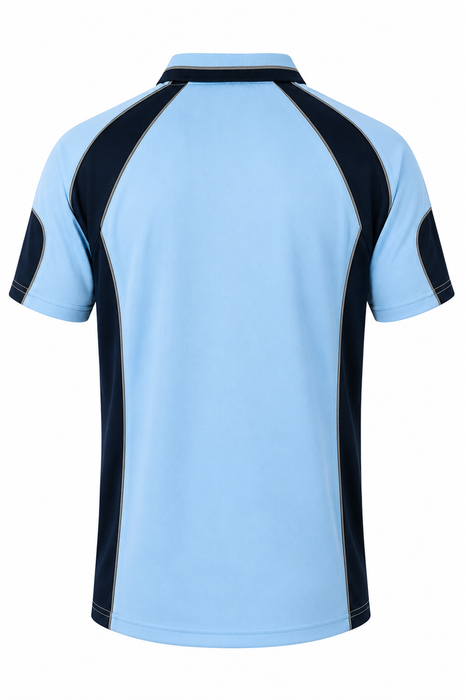 MURRAY MENS POLOS - SKY/NAVY