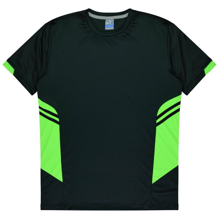 TASMAN KIDS TEES - BLACK/NEON GREEN