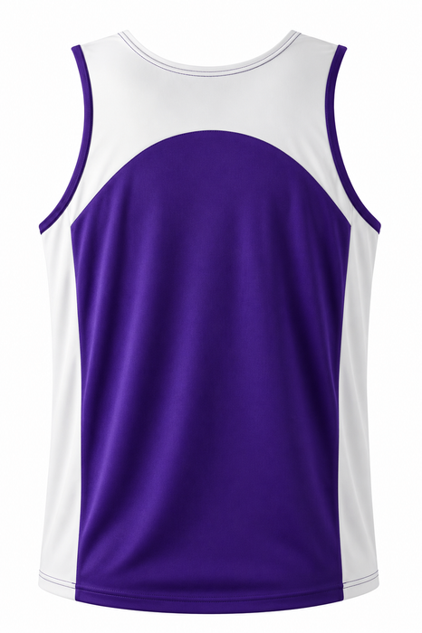 PREMIER MENS SINGLETS - PURPLE/WHITE