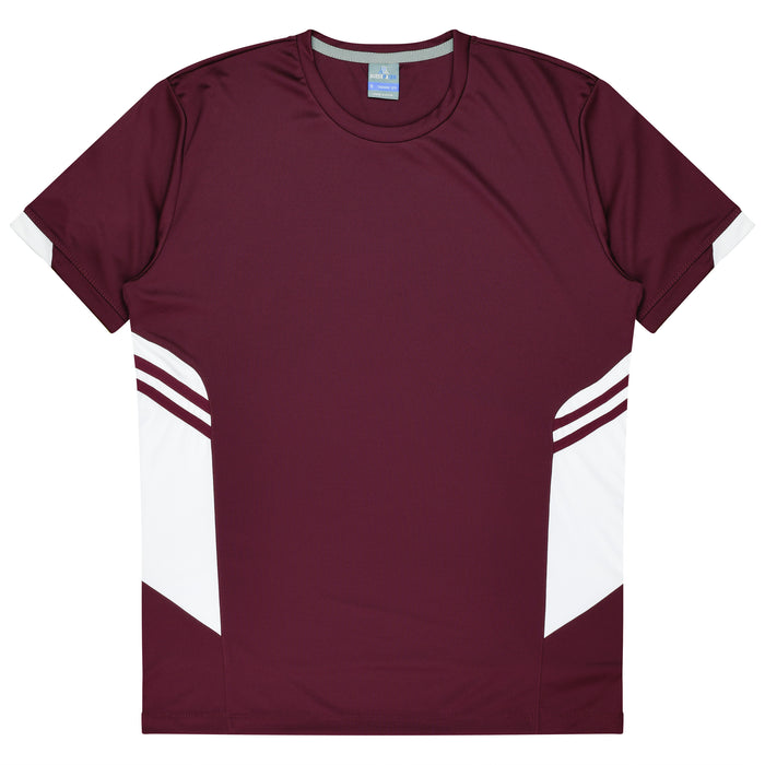 TASMAN KIDS TEES - MAROON/WHITE