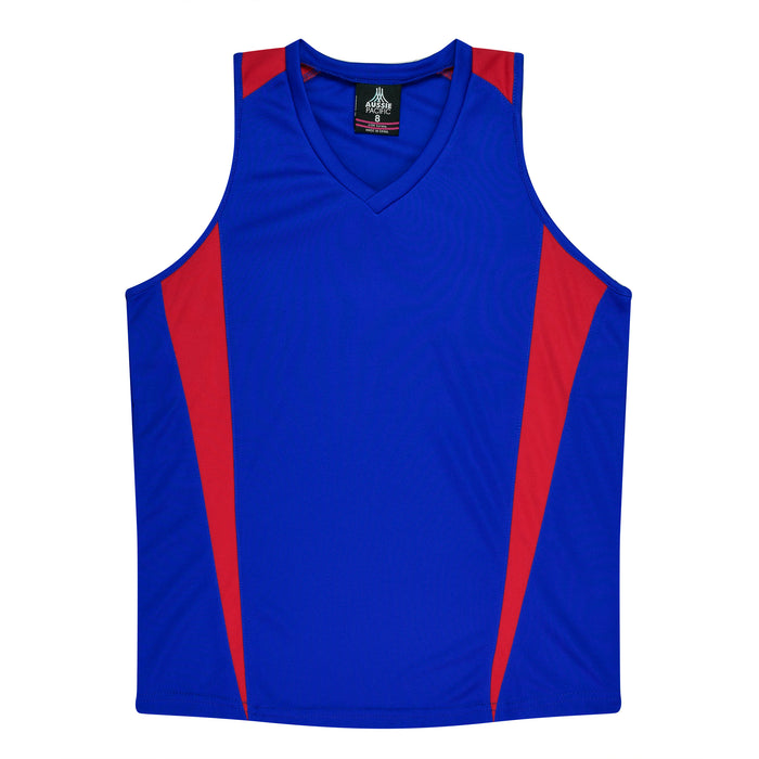 EUREKA LADY SINGLETS - ROYAL/RED