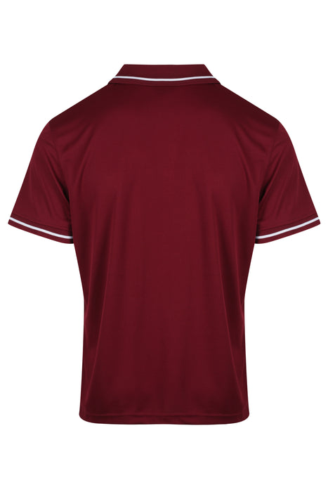 COTTESLOE MENS POLOS - MAROON/WHITE