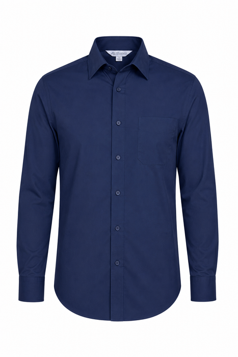 MOSMAN MENS SHIRT LONG SLEEVE - NAVY