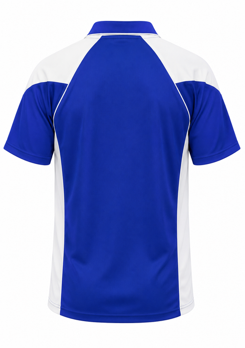 PREMIER MENS POLOS - ROYAL/WHITE
