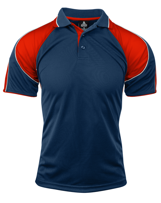 MURRAY MENS POLOS - NAVY/RED