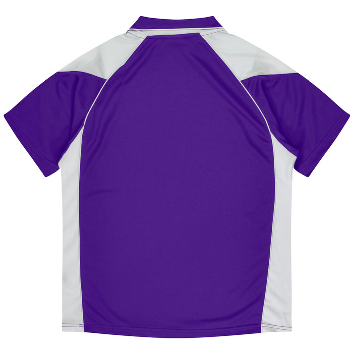 PREMIER KIDS POLOS - PURPLE/WHITE