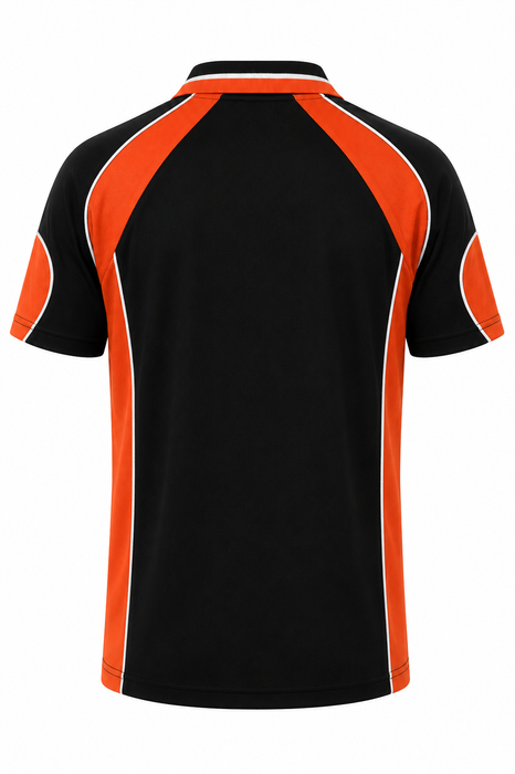 MURRAY MENS POLOS - BLACK/ORANGE