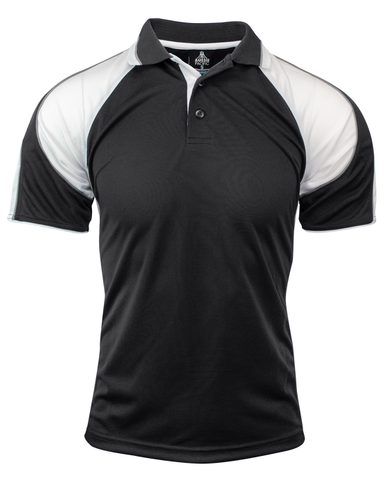 MURRAY MENS POLOS - BLACK/WHITE