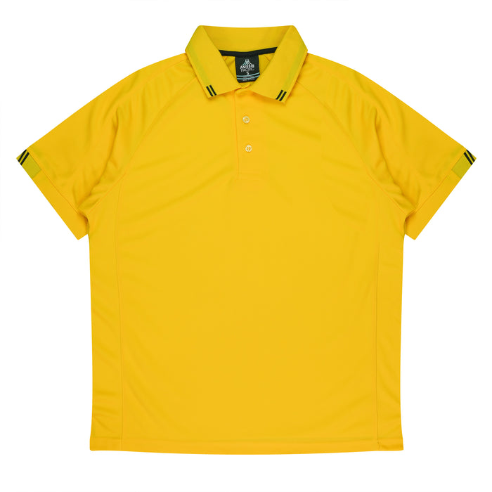 FLINDERS MENS POLOS - CANARY/BLACK