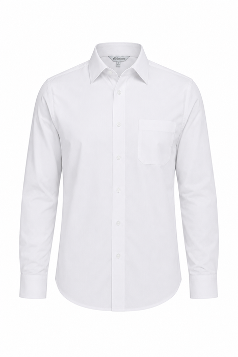 KINGSWOOD MENS SHIRT LONG SLEEVE -  WHITE